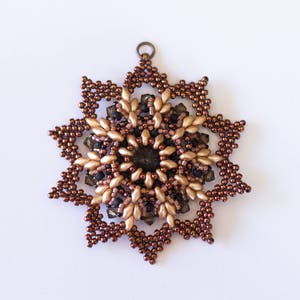 Beading pattern instructions, beading tutorials and patterns, beaded pendant pattern, beaded rivoli pendant, PDF, diy jewelry, superduo