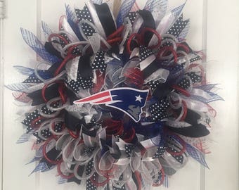 New England Patriots Deco Mesh Wreath