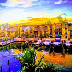 Sunset at the Marina - Digital Photography - Immediate Download