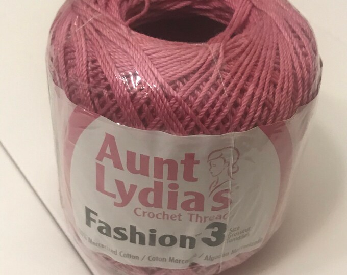 Aunt Lydia\u2019s Fashion Crochet thread size 3 Warm Rose