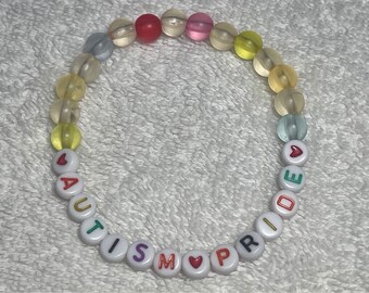 Autism Pride Beaded Bracelet