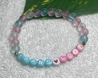 Trans Love Beaded Bracelet