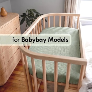 Babybayモデル用オーガニックコットンシーツ - オリジナル、ミディ、マキシ、ボックススプリング、XXL用の手作りモスリン