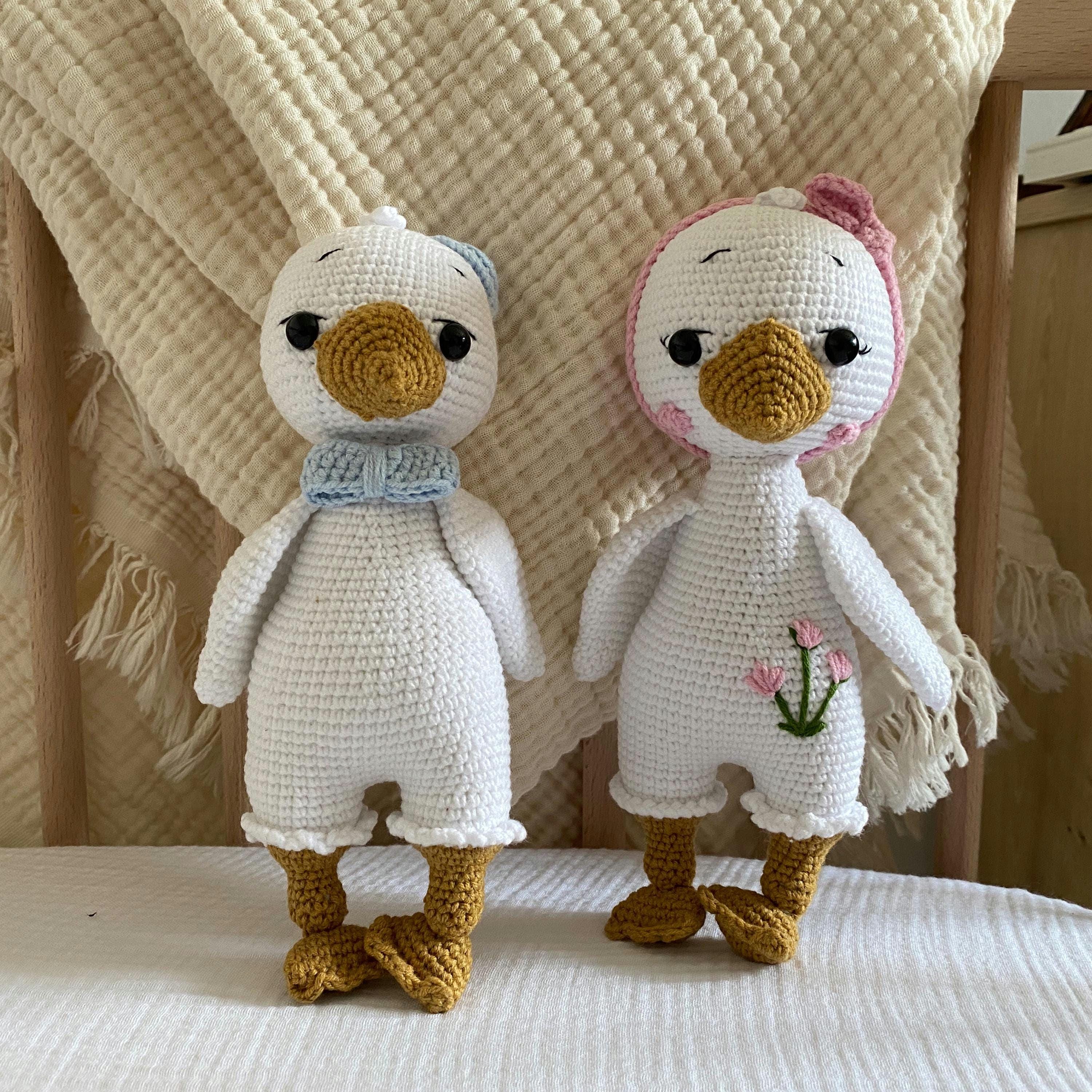 Oie au crochet - Oie faite main Amigurumi, oie en tricot, décoration Safari pour chambre d'enfant, peluche peluche, jouet bio