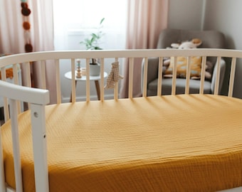 Muslin Sheets for Stokke V2 V3 Cribs - Organic Cotton Fitted for Sleepi