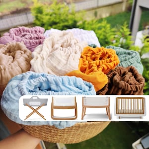 Organic Muslin Fitted Sheet for SnüzPod, SnüzKot: Handmade Baby Bedding