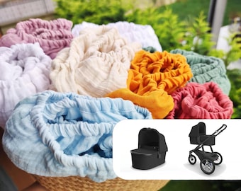 Sábanas de muselina para cunas UPPABABY - Sábanas ajustables de muselina de algodón orgánico - Sábanas a medida para Uppababy Vista Cruz