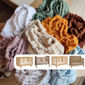 Organic Muslin Cotton Fitted Crib Sheet - Custom Size, Handmade for Pottery Barn & Babyletto Cribs