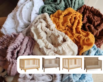 Muslin Sheets for Pottery Barn & Babyletto Cribs - Organic Muslin Cotton Fitted Sheets - Custom Size Sheets - Pottery Barn Kids Sheets