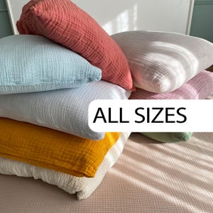 2 Organic Muslin Pillowcases: Soft Cotton Gauze Sham, Queen, King, Body, Lumbar