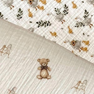 Lençol de algodão musselina orgânico com elástico: para bebê, berço e moisés - Tamanho personalizado