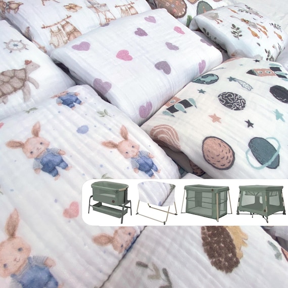Organic Muslin Sheets for Maxi Cosi Iora, Tori, Iris, Swift Newborn  Toddler, Calao, Calidoo - Primary color: Vanilla Cream