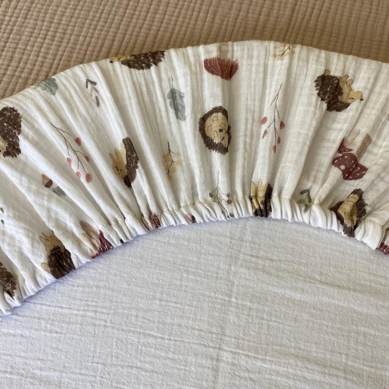Muslin Cotton Fitted Sheets for Stokke Snoozi Bassinet, Stokke Sleepi Mini V2 V3 Fitted Sheets, Stokke Sleepi Junior Fitted Sheets