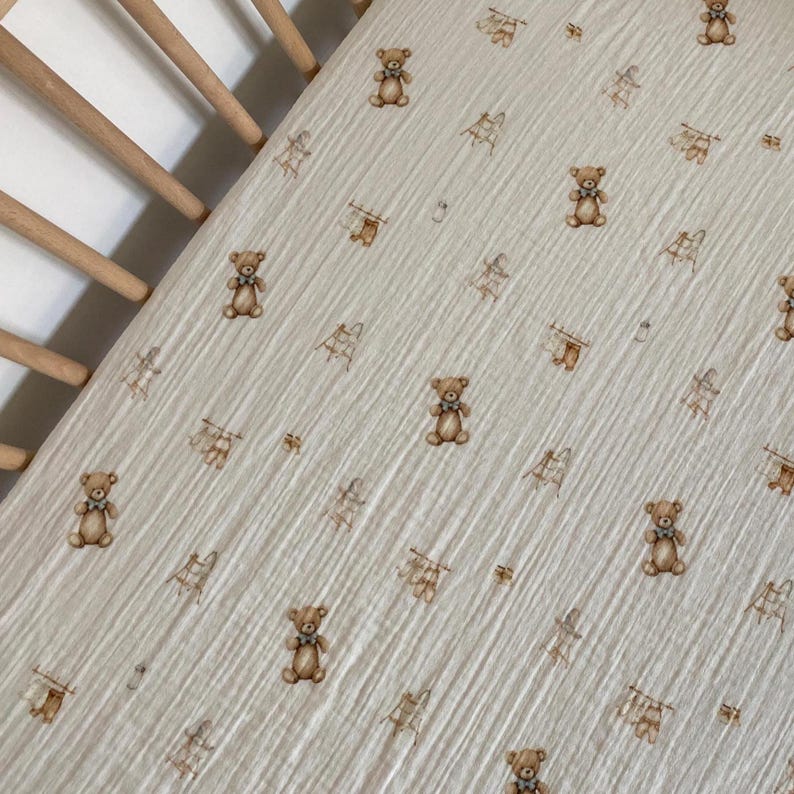 Muslin Cotton Fitted Sheets for Stokke Snoozi Bassinet, Stokke Sleepi Mini V2 V3 Fitted Sheets, Stokke Sleepi Junior Fitted Sheets