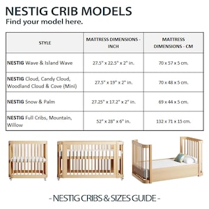 Draps en mousseline pour berceaux Nestig - Coton bio - Coupe ajustée pour les vagues, les nuages et le lit de bébé image 2