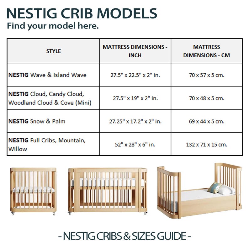 Draps en mousseline pour berceaux Nestig - Coton bio - Coupe ajustée pour les vagues, les nuages et le lit de bébé image 2