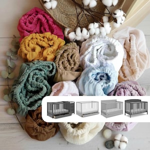 Muslin Sheets for Graco Cribs - Organic Cotton Fitted for Benton Remi Hadley Teddi Wilfred