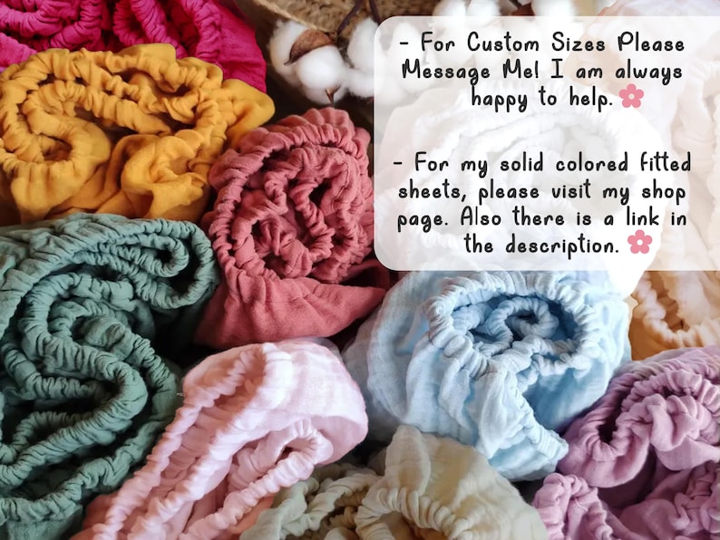 Organic Muslin Cotton Fitted Sheet: Baby, Crib, Bassinet - Custom Size