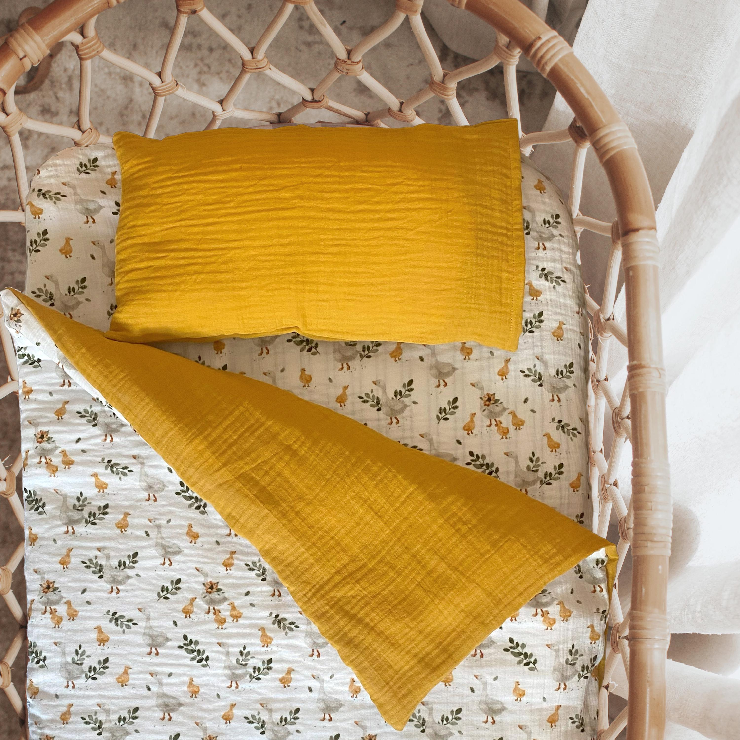 Organic Muslin Bedding Set for Baby & Toddler – Soft Breathable Sheet, Duvet Cover and Pillowcase for Baby Toddler Child Kids