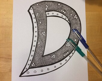 Letter D Coloring You Ll Enjoy Etsy