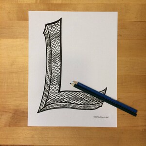 Mermaid Capital Letter L, Coloring Page, Digital Download, Printable Alphabet, Nursery Decor, Teacher Supplies, Homeschool Supplies