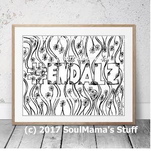 ENDALZ, Fin de la enfermedad de Alzheimer, página para colorear, Imagen de flores, descarga digital, Coloración para adultos, Coloración de Alzheimer, Coloración antiestrés