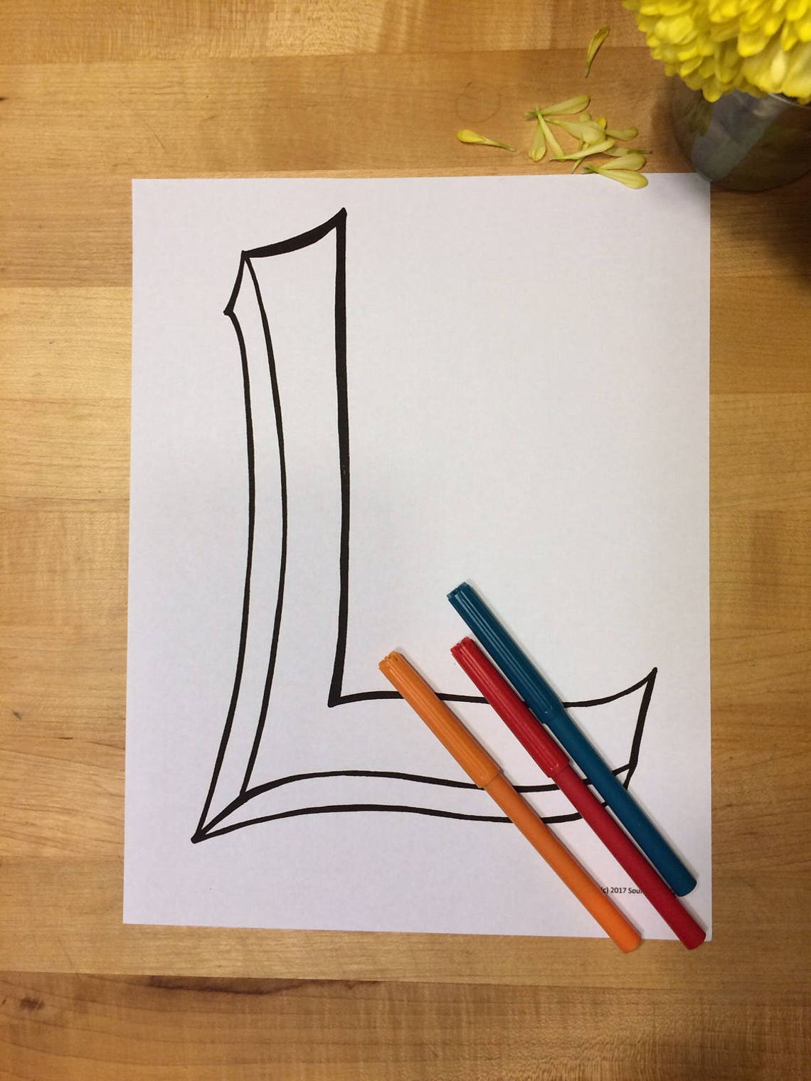 Blank Capital Letter L, Coloring Page, Digital Download, Printable ...