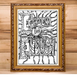Enough is Enough, Coloring page, digital download, Adult coloring, Anti-Stress coloring, empowering coloring, political coloring