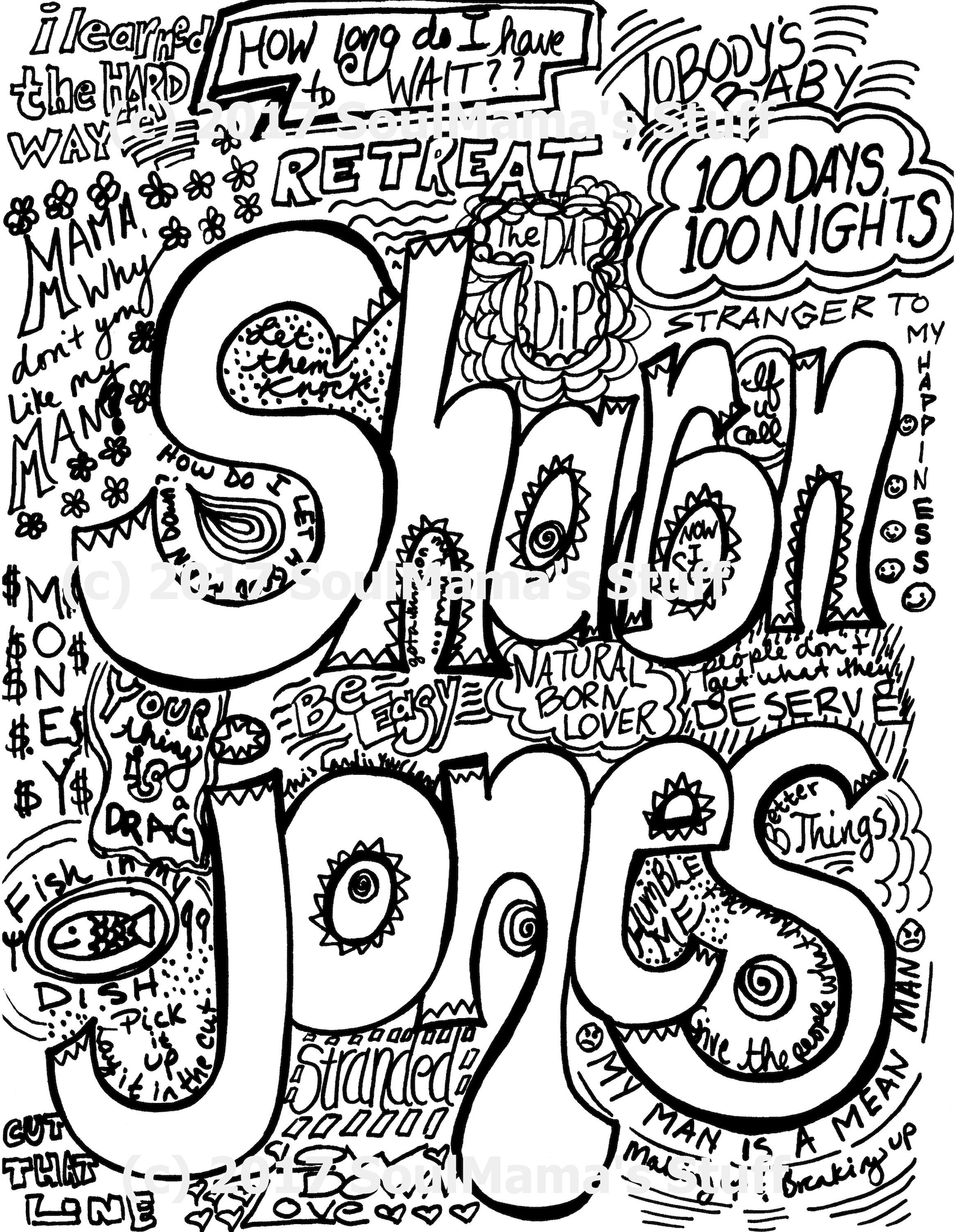 Sharon Jones Coloring Page, Ladies of Song, Digital Download, 8.5X11 ...