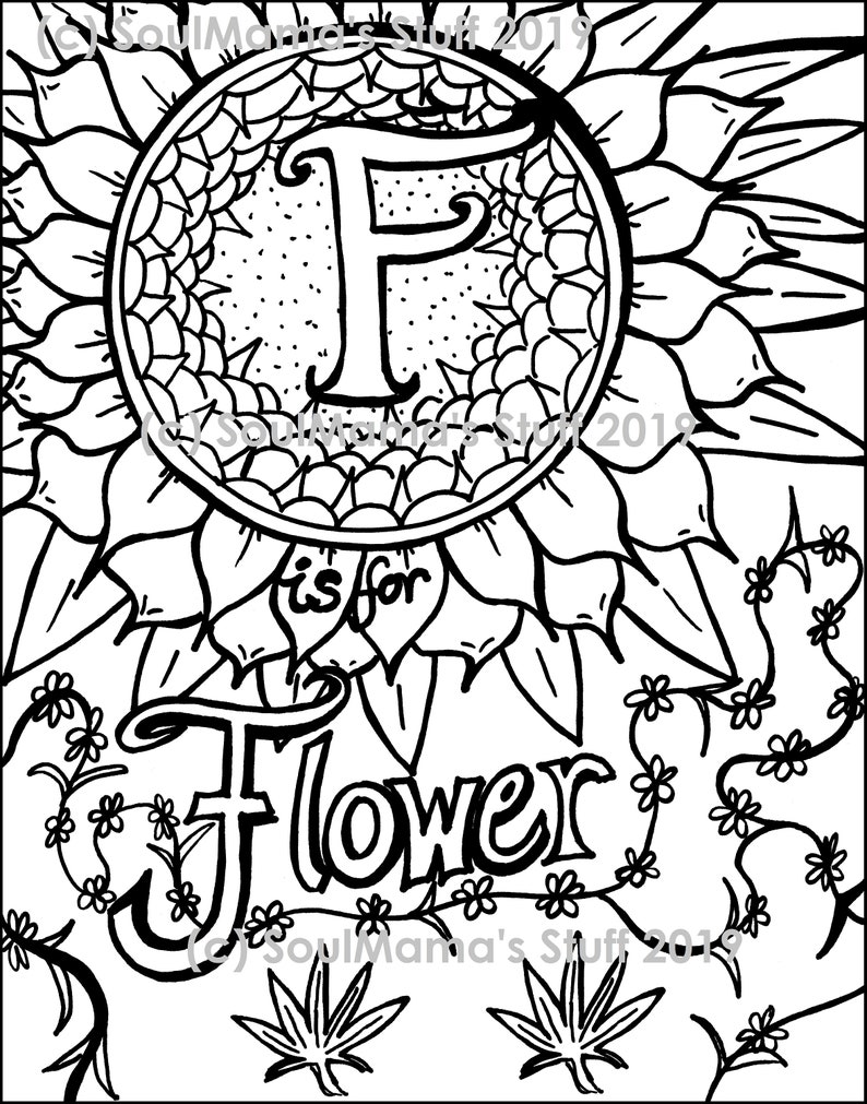 c is for cannabis the coloring book download pdf adult etsy