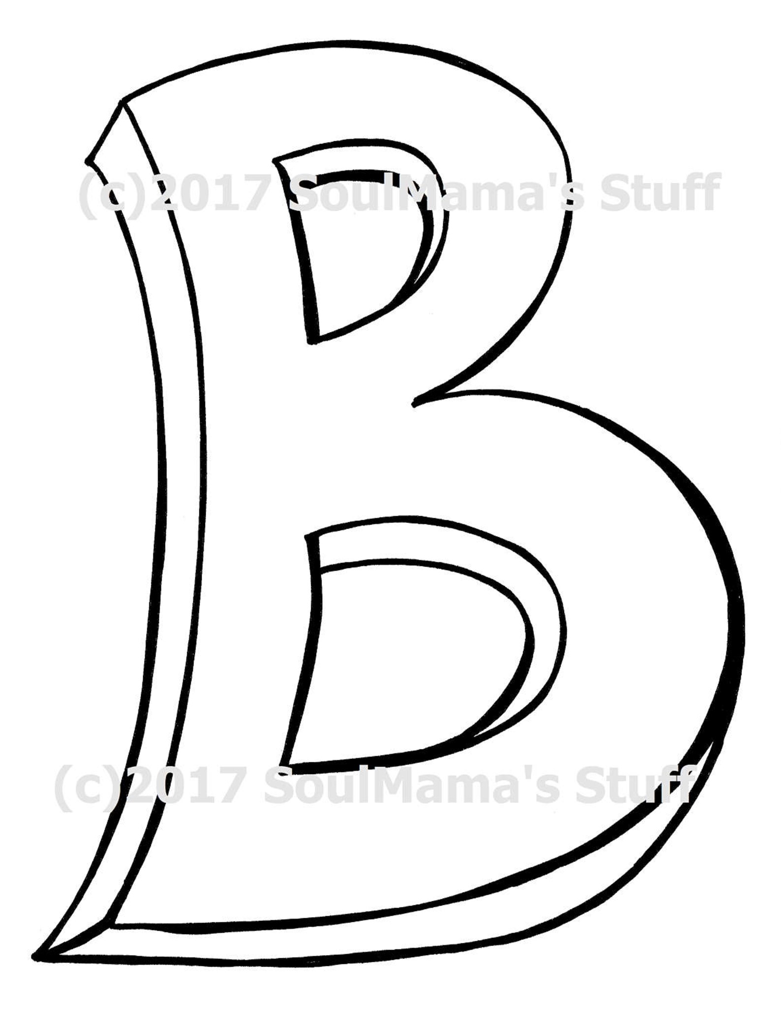 Blank Capital Letter B Coloring Page Digital Download - Etsy Singapore
