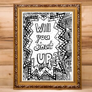 Will You Shut Up Man?! Coloring page, digital download, Adult Coloring, Anti-Stress Coloring, Political coloring, Presidential Debate