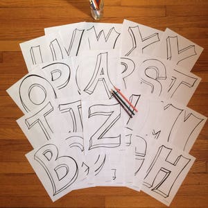 Blank Capital Letters A to Z, Coloring Pages, Digital Download, printable alphabet, Nursery Decor, Teacher Supplies, Homeschool Supplies