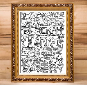 Deborah Harry, Coloring page, Ladies of Song, digital download, coloring download, Adult coloring, song titles, Women in music, Blondie
