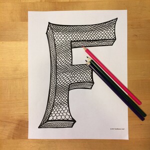 Mermaid Capital Letter F, Coloring Page, Digital Download, Printable Alphabet, Nursery Decor, Teacher Supplies, Homeschool Supplies