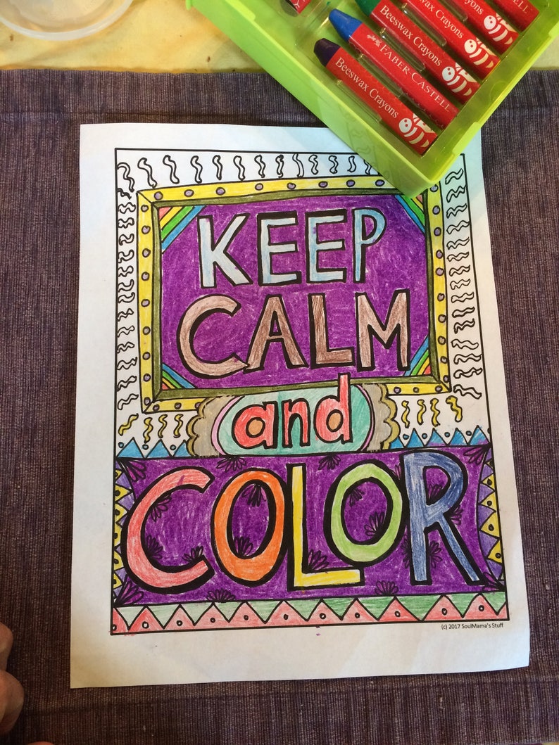Keep Color Page Keep Calm and Color Coloring Page Digital Download 8.5X11 | Etsy