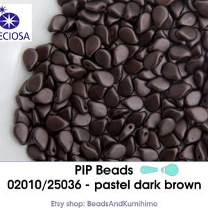 pastel dark brown - 02010/25036 - PIP Beads (30 pieces)