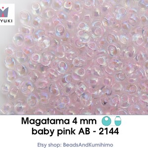 rosa bebé AB - 2144 - Magatama 4 mm (10 gramos)