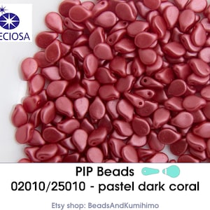 pastel dark coral - 02010/25010 PIP Beads (30 pieces)