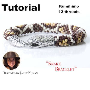 Kumihimo pattern tutorial 12 strands Snake Bracelet PDF
