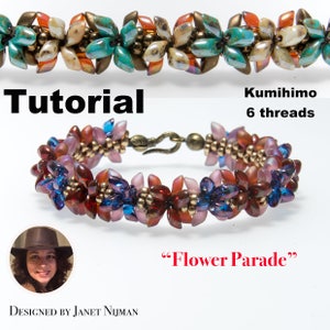 Kumihimo pattern tutorial 6 threads  Flower Parade Christmas bracelet Kumihimo Style