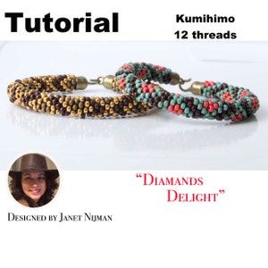 Kumihimo tutorial diamond pattern 12 strands pattern