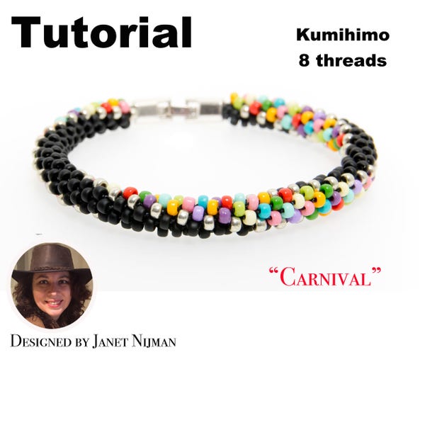 Tutoriel patron Kumihimo 8 fils Carnaval