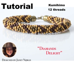 Kumihimo tutorial diamond pattern 12 strands pattern image 3