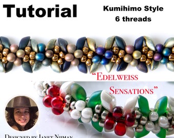 Kumihimo pattern tutorial 6 threads  Edelweiss Sensations bracelet Kumihimo Style