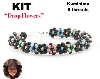 Kumihimo kit / pattern and tutorial bracelet 8 Strands bracelet