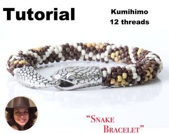 Kumihimo pattern tutorial 12 strands Snake Bracelet PDF