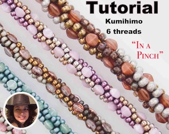 Kumihimo pattern tutorial 6 threads  "In a Pinch" Kumihimo Style