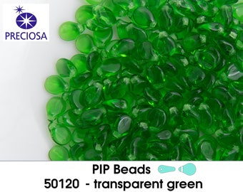 transparent green - 50120 - PIP Beads (30 pieces)