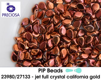 jet full crystal california gold - 23980/27133 - PIP Beads (30 pieces)